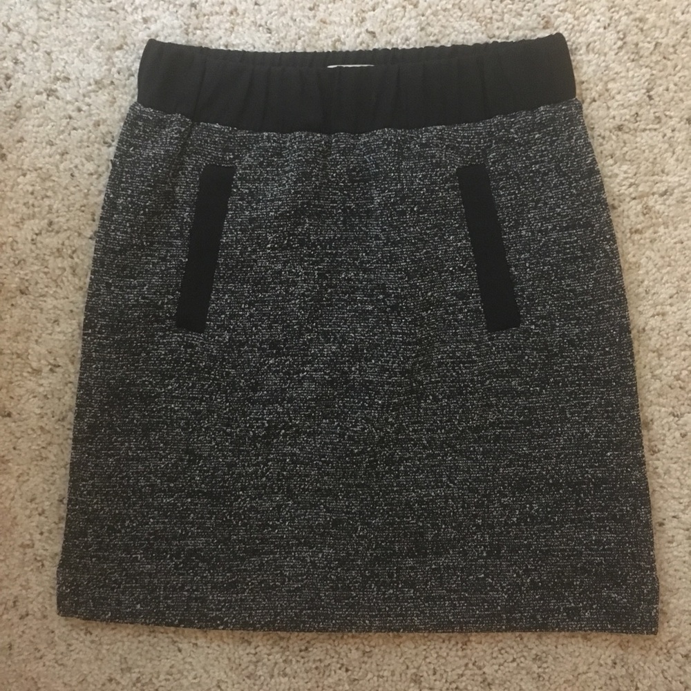 Loft Black & White Textured Skirt